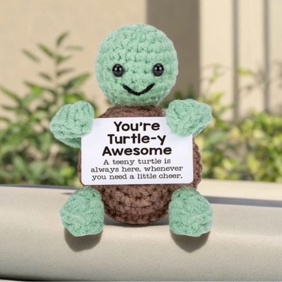 Handmade Crochet Emotional Support Sea Turtle “You’re Turtle-y Awesome” NEW - Picture 12 of 13